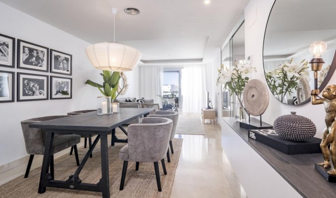 Dining room with large table