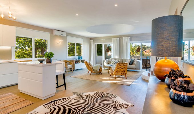 Living room with fireplace