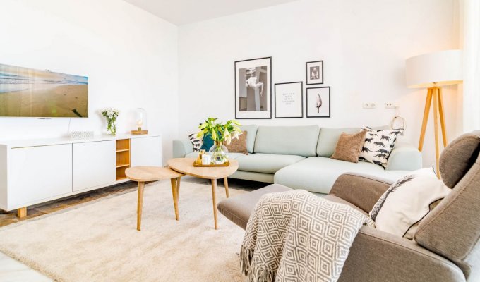 Living room with TV set