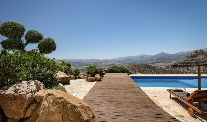 Panoramic views on countryside and lake