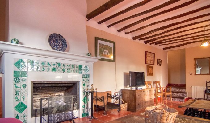 Living room with fireplace