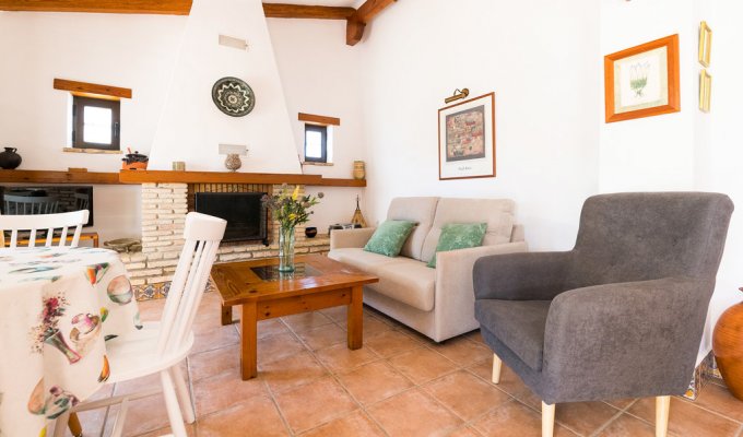 Living room with fireplace