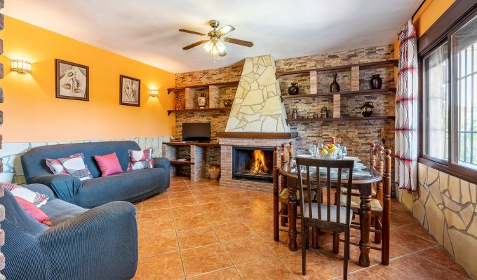 Living room with fireplace