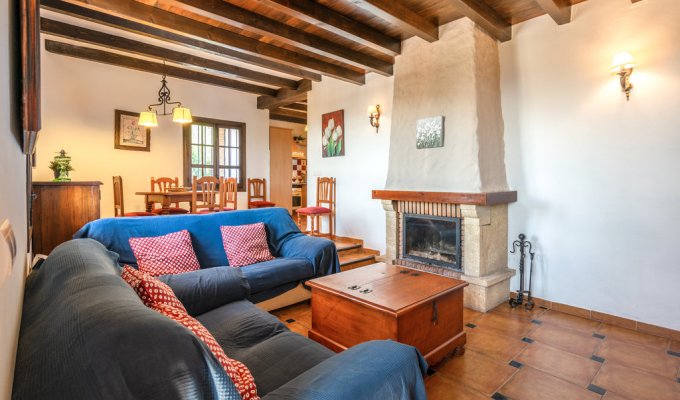 Living room with fireplace