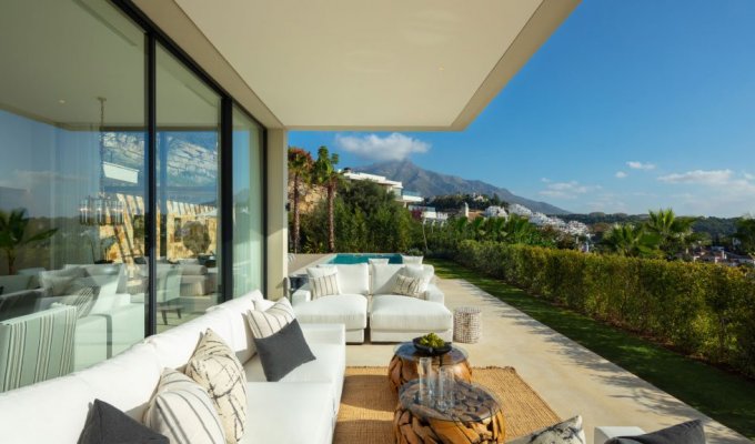 Outdoor living area with open views