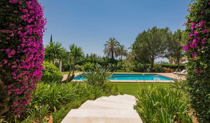 Swimming pool in a large garden