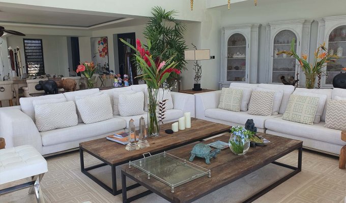 Mauritius golf holiday rental Villa Anahita Golf Beach Pool & staff