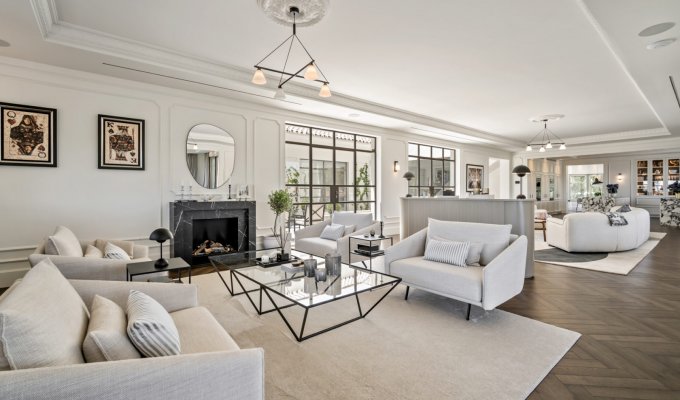 Living room with fireplace