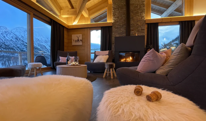 Luxury Chalet Rental Montgenèvre Foot of the slopes Southern Alps sauna