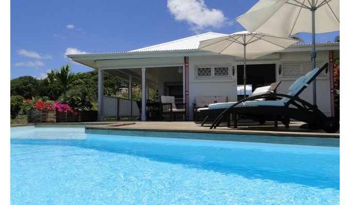 Vacation house rental St-François in Guadeloupe with pool and sea view 