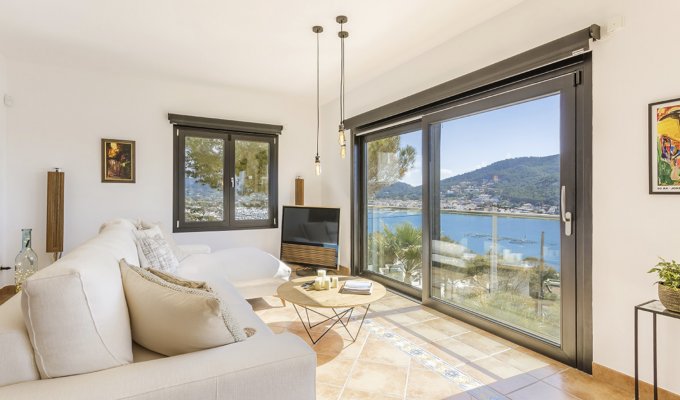 Luxury villa Andratx Port Mallorca seaview living room