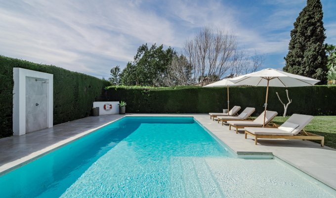 private pool with sun beds