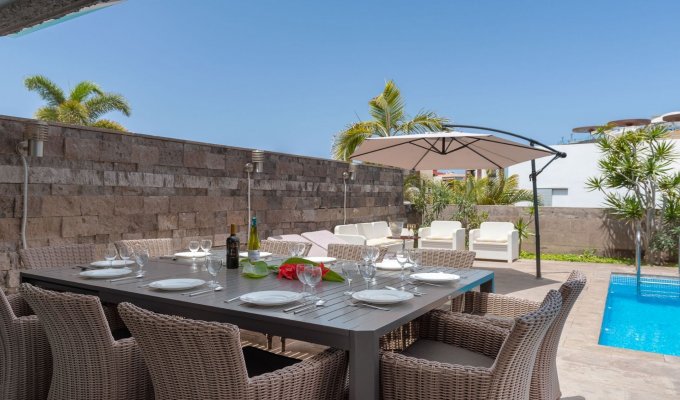 Costa Adeje Tenerife villa rental Playa Del Duque Beach & heated pool