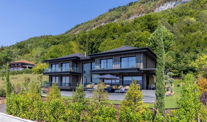 Lake Annecy luxury villa rental in Talloires private pool steps to the beach