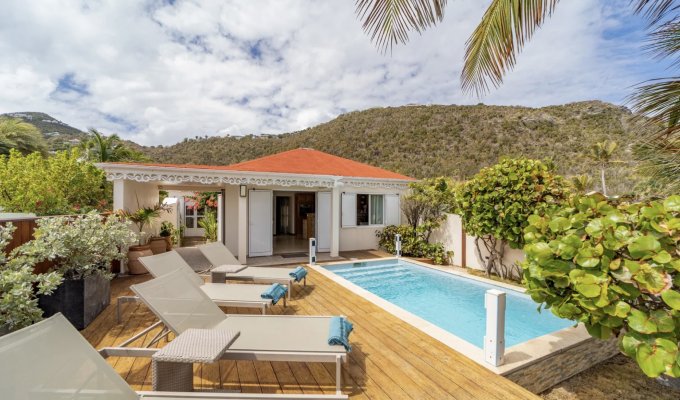 St Barts Beachfront Villa Rental Flamands Beach AC & private Pool