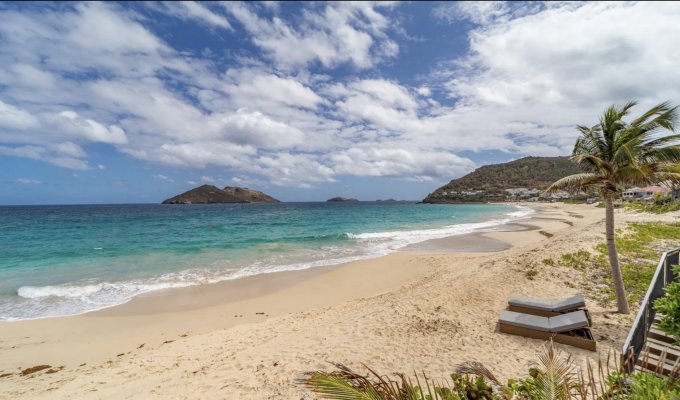 St Barts Beachfront Villa Rental Flamands Beach AC & private Pool