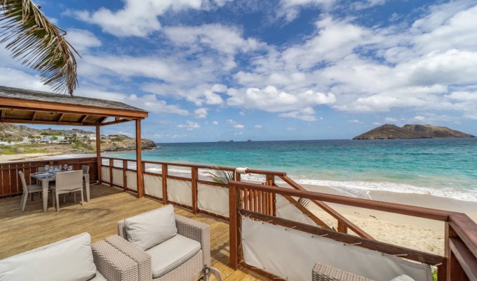 St Barts Beachfront Villa Rental Flamands Beach AC & private Pool