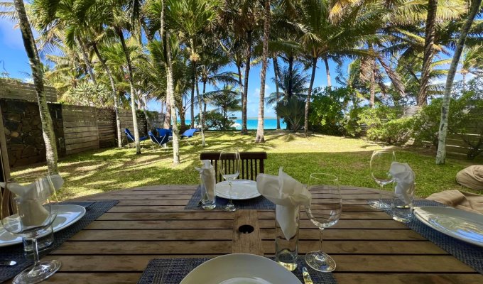 Mauritius Beachfront Villa Rental Trou d'Eau Douce Cerfs Island with cook