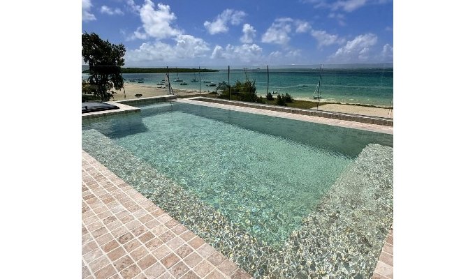 Mauritius Beachfront apartment rental Pointe d'Esny complex with pool & parking