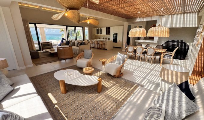 Mauritius Beachfront apartment rental Pointe d'Esny complex with pool & parking