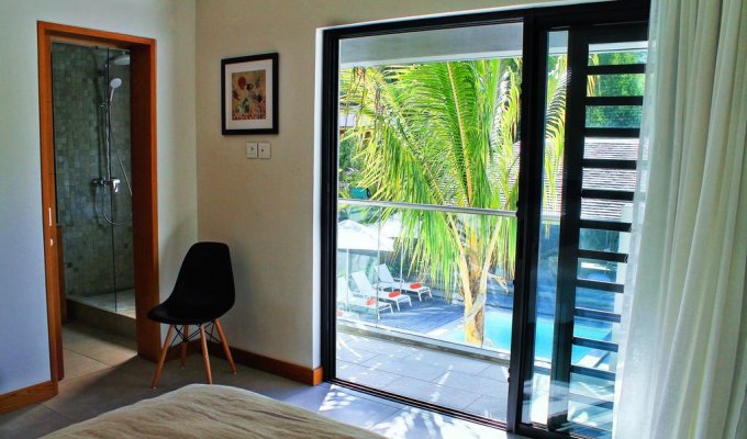 Mauritius Villa Rental Black River La Preneuse Beach in a complex with restaurant & services