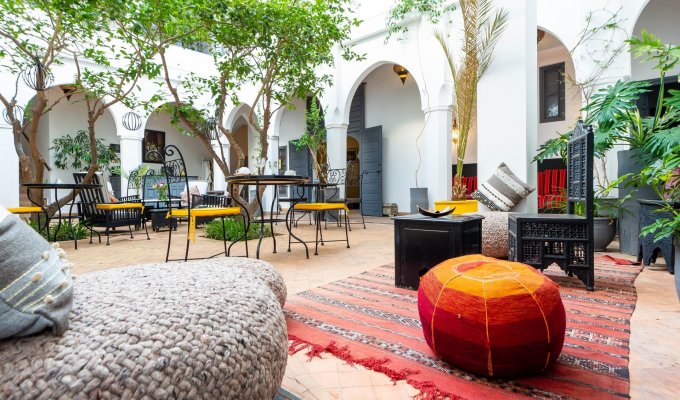 dining room of Riad luxury in Marrakech medina 