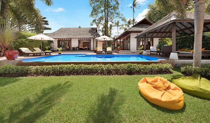 Koh Samui Beach Front Villa in Bang Kao Beach private pool and Staff