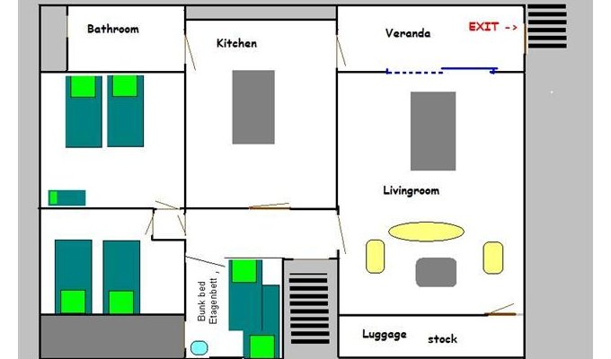 The ground plan of the apartment 100 m²