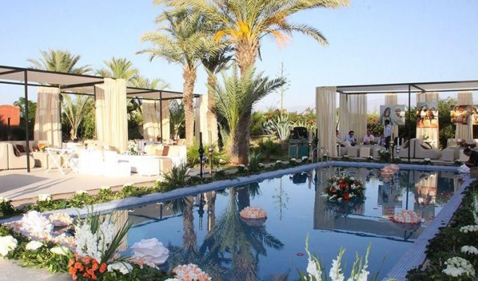 Patio of Luxury Villa in Marrakech for 24 pers