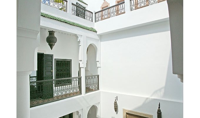 View patio of charmed riad in Marrakech 