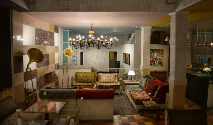 Living room of charmed riad in Marrakech 