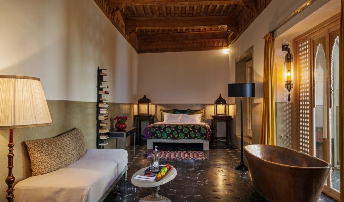 Bathroom of charmed riad in Marrakech 