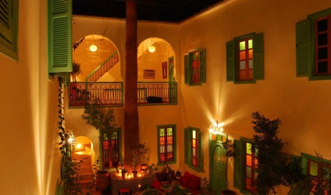 View patio of charmed riad in Marrakech 