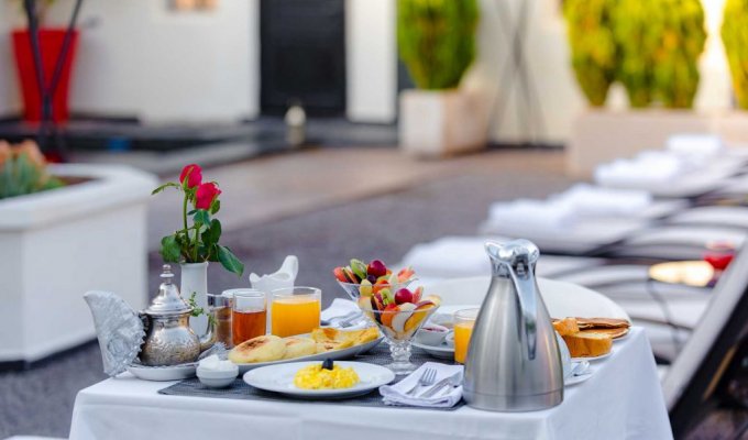 relaxation area of luxury villa in Marrakech