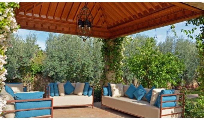 Terrace of luxury villa in Marrakech 