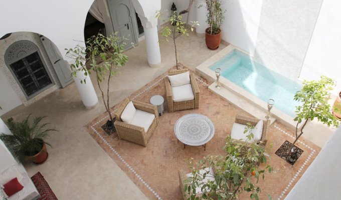 View patio of charmed riad in Marrakech 