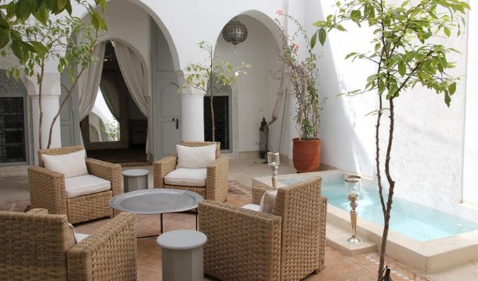 View patio of charmed riad in Marrakech 