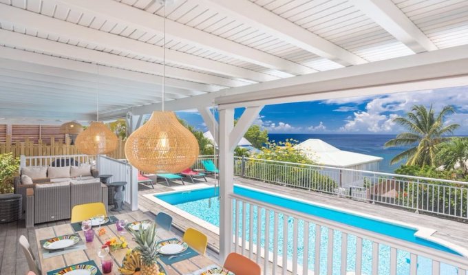 Martinique villa rental in Anses d'Arlet  private pool steps to the beach