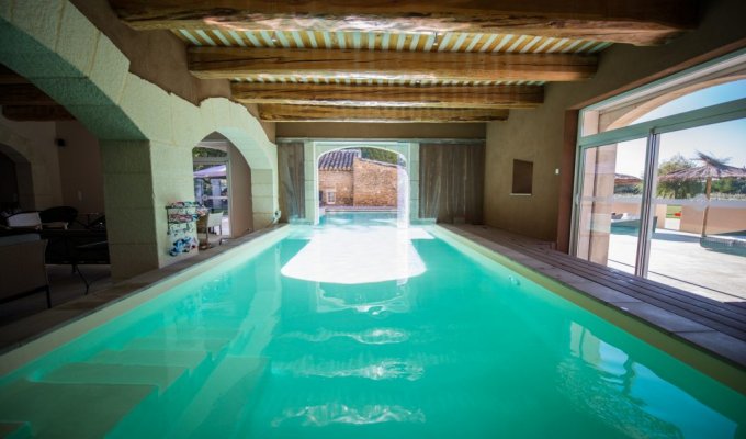 Provence luxury villa rentals Vaucluse Grillon with indoor heated pool sauna and staff chef