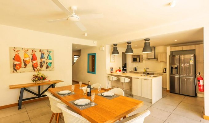 Mauritius West Coast villa rental La Preneuse Beach in a complex with restaurant & services 