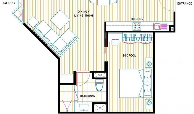 Vacation apartment rental 1-3 pers luxury condo - Riverside Bangkok