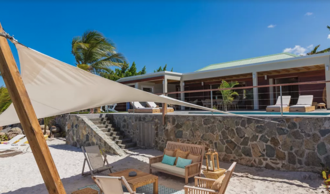 St Martin Beachfront Villa Vacation Rental with private beach & pool