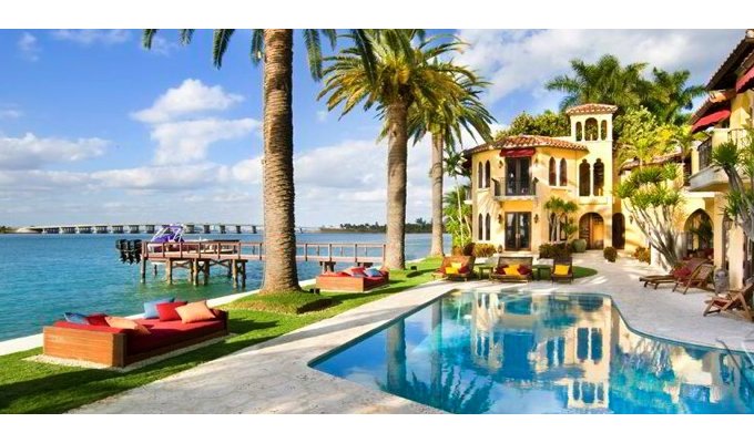 Sunset Island Luxury Villa Hotel Vacation Rental, Miami South Beach Florida