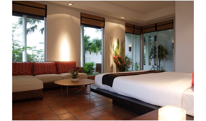 Holiday luxury villa in villas complex with private pool and staff