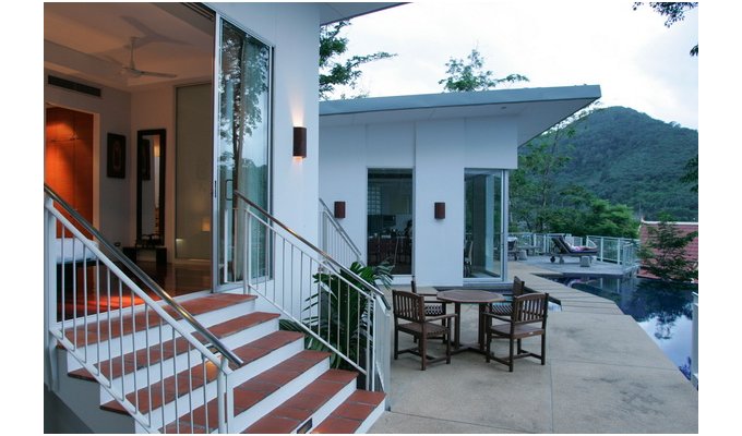 Holiday luxury villa in villas complex with private pool and staff