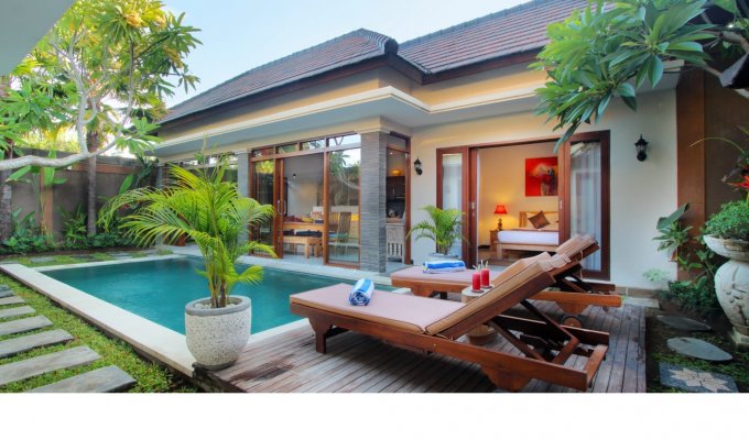 Seminyak Bali villa rental private pool close to the beach with staff  